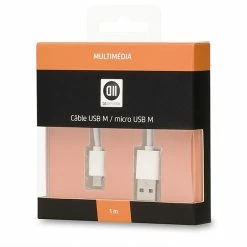 Top 10 🧨 D2 Diffusion D2MICROUSB100B Câble USB 1 M 2.0 USB A Micro-USB A Blanc 🔥