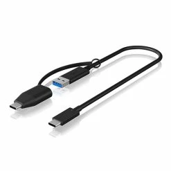 Tout neuf ???? ICY BOX IB-CB033 Câble USB 0,35 M USB 3.2 Gen 2 (3.1 Gen 2) USB C USB A Noir ????