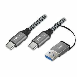 Bon marché 🎁 MCL MC1C99A3C105A2Z Câble USB 2 M USB 3.2 Gen 2 (3.1 Gen 2) USB C Noir, Gris 🔥