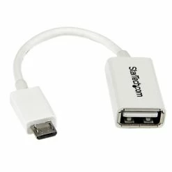 Promo 💯 StarTech.com Câble Adaptateur Micro USB Vers USB Host OTG De 12cm - Mâle / Femelle - Blanc ⭐