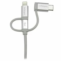 Bon marché 😍 StarTech.com Câble Multi Chargeur USB De 1 M - Lightning USB-C Micro-B - Tressé ⭐ -StarTech.com-shop startech com c ble multi chargeur u 4