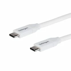Bon marché 🎉 StarTech.com Câble USB-C Vers USB-C Avec Power Delivery 5A De 4 M - USB 2.0 - Blanc 🌟