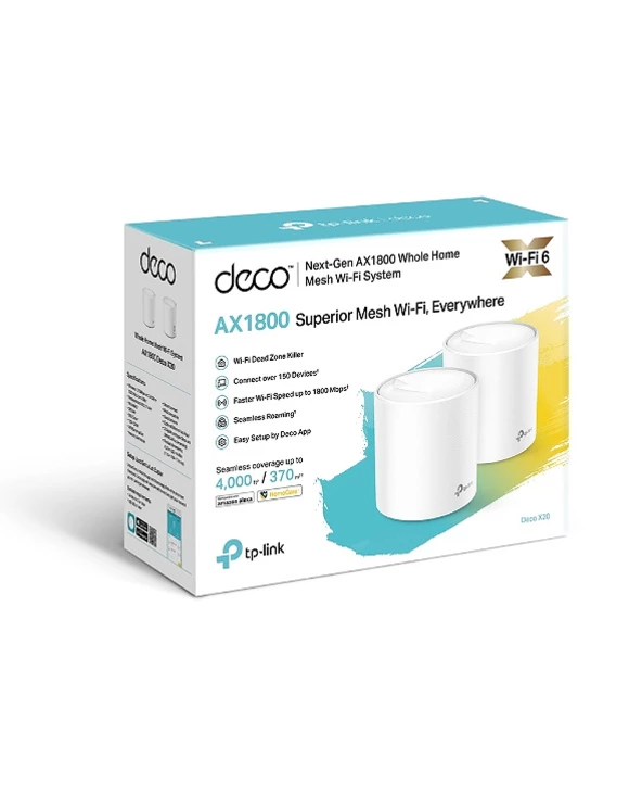 Acheter 💯 TP-LINK Deco X20 (2-pack) Routeur Sans Fil Gigabit Ethernet Bi-bande (2,4 GHz / 5 GHz) 4G Blanc 🧨 3 Acheter 💯 TP-LINK Deco X20 (2-pack) Routeur Sans Fil Gigabit Ethernet Bi-bande (2,4 GHz / 5 GHz) 4G Blanc 🧨 – Image 3