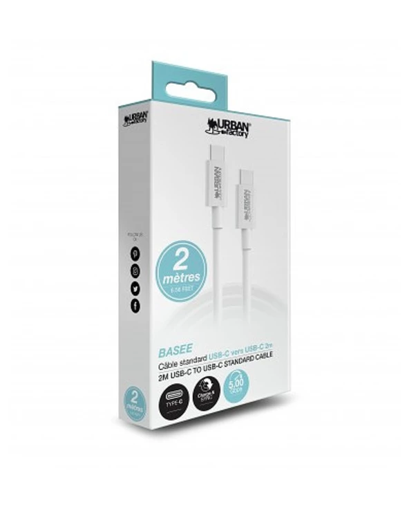 De gros ???? Urban Factory CAB02UF Câble USB 2 M USB 3.2 Gen 1 (3.1 Gen 1) USB C Blanc ???? 4 De gros ???? Urban Factory CAB02UF Câble USB 2 M USB 3.2 Gen 1 (3.1 Gen 1) USB C Blanc ???? – Image 4