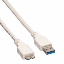 Alternative view of Promo ⭐ Value 11998873 Câble USB 0,8 M USB 3.2 Gen 1 (3.1 Gen 1) USB A Micro-USB B Blanc ????