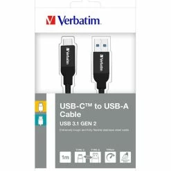 Acheter ❤️ Verbatim 48871 Câble USB 1 M USB 3.2 Gen 2 (3.1 Gen 2) USB A USB C Noir 😍 -StarTech.com-shop verbatim 48871 c ble usb 1 m usb 3 1 4